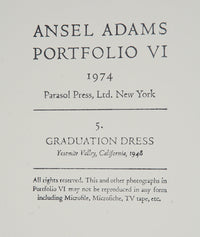 Graduation Dress Original Photograph Ansel Adams 