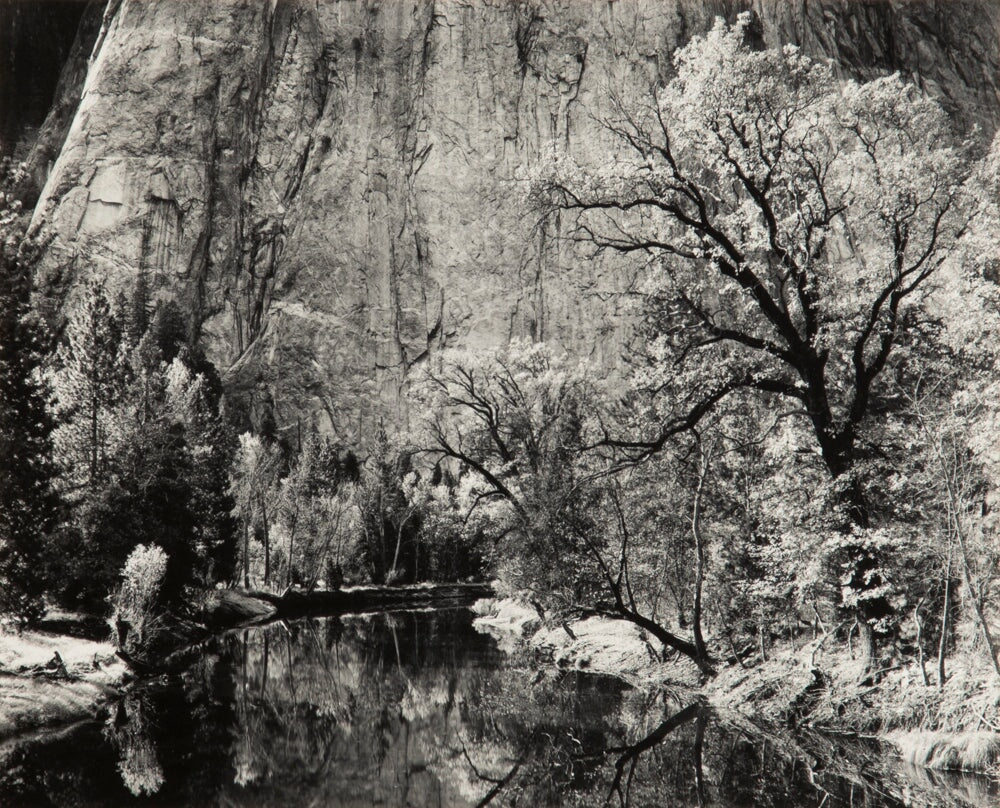 Merced River, Cliffs, Autumn, Yosemite Valley Original Photograph Ansel Adams 