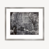 Merced River, Cliffs, Autumn Shop_Repro_MR Ansel Adams Gallery Framed Standard 8x10" Graphite Metal