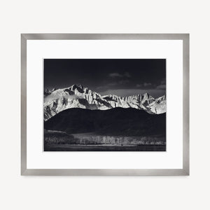Winter Sunrise, Sierra Nevada from Lone Pine Shop Ansel Adams Gallery Framed Standard 8x10" Graphite Metal