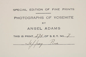 Jeffrey Pine - Signed Special Edition Photograph Shop Ansel Adams 