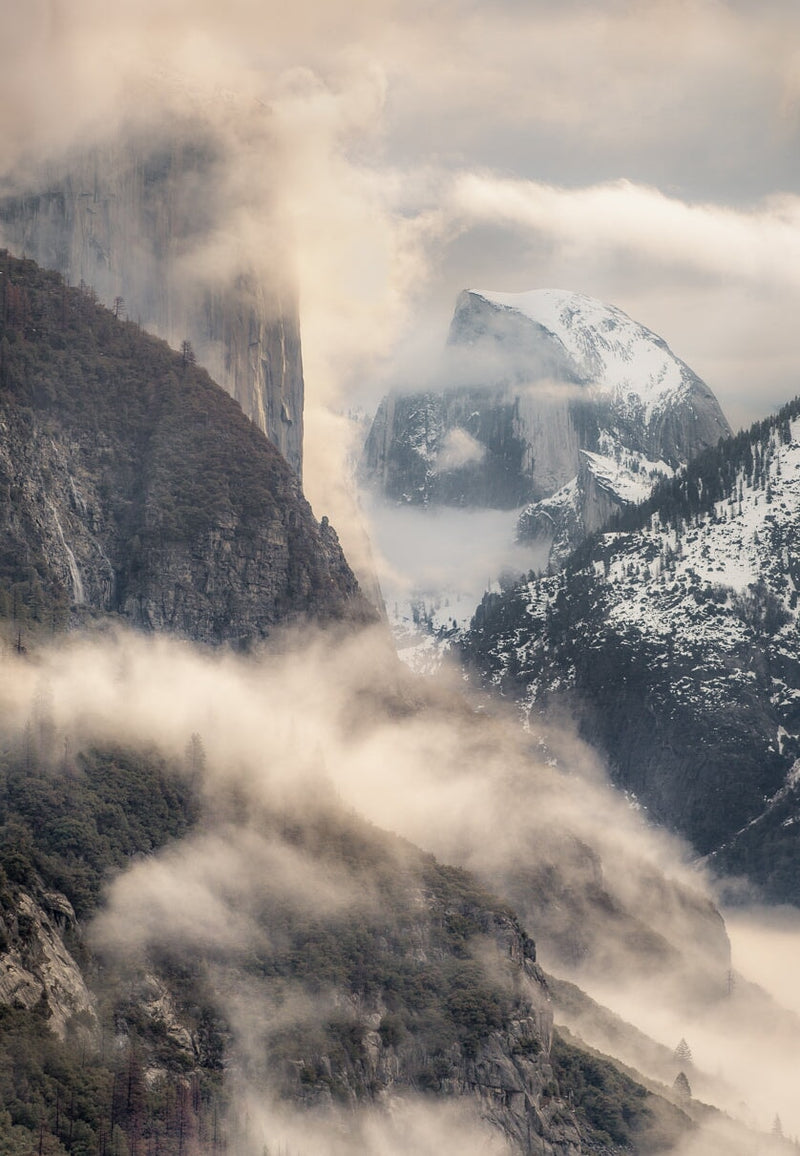 Clinging Clouds, Dawn, Yosemite National Park Shop Keith Walklet 