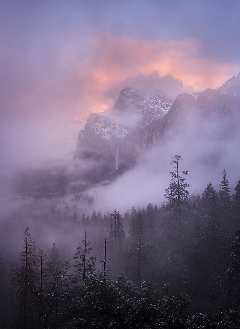 Misty Sunset over Bridalveil Fall, Yosemite Shop Michael Frye 