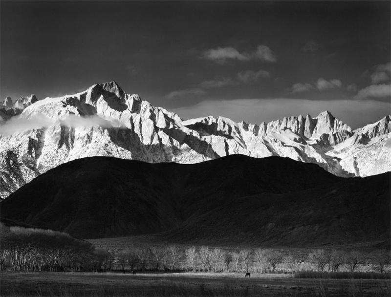 Winter Sunrise, Sierra Nevada from Lone Pine Ansel Adams Gallery 