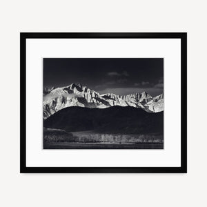 Winter Sunrise, Sierra Nevada from Lone Pine Shop Ansel Adams Gallery Framed Standard 8x10" Black Wood