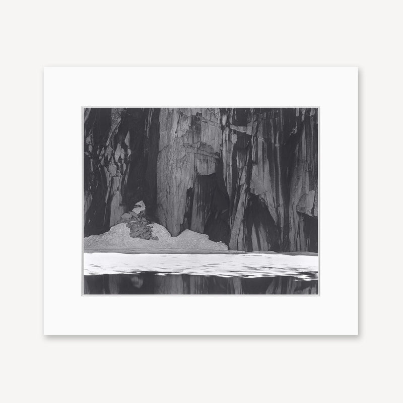 Frozen Lake and Cliffs Shop Ansel Adams Gallery Framed Standard 8x10" White Wood