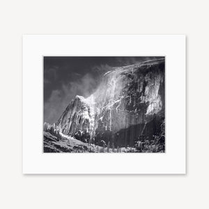 Half Dome, Blowing Snow Shop Ansel Adams Gallery Framed Standard 8x10" White Wood