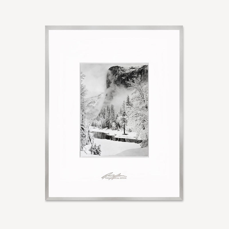 El Capitan, Winter Shop Ansel Adams Framed Standard White Wood 