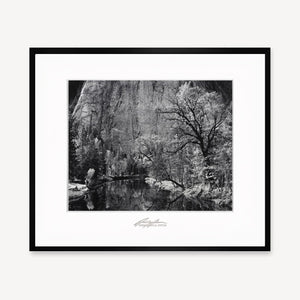Merced River, Cliffs, Autumn Shop Ansel Adams Framed Standard Black Wood 