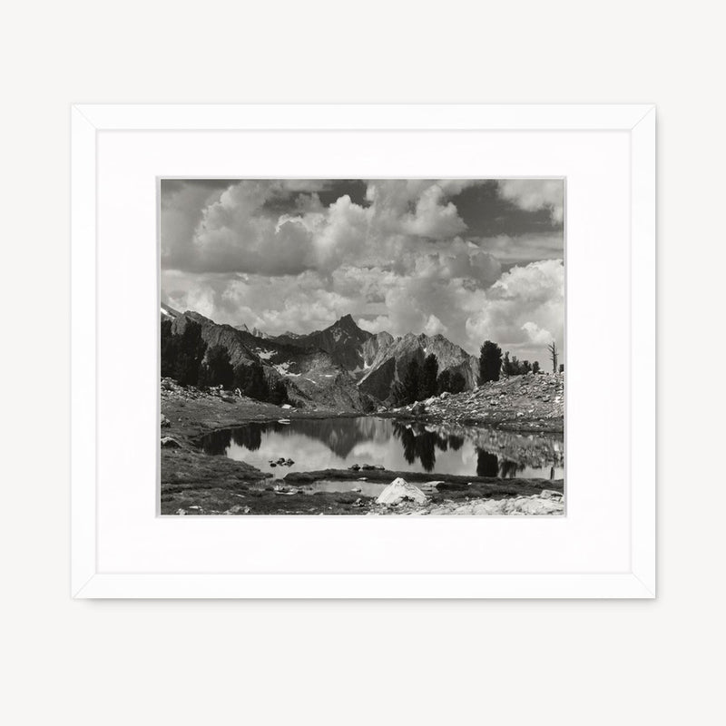 Mt. Clarence King & Pool AAE_Modern Replica Ansel Adams Gallery Framed Standard 8x10" White Wood