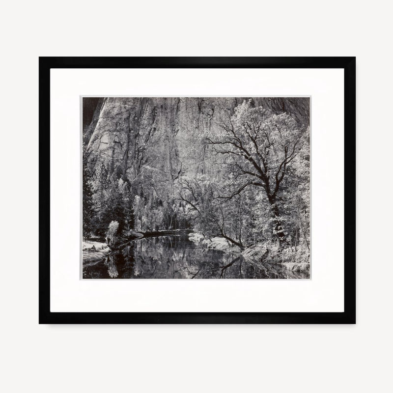 Merced River, Cliffs, Autumn Shop_Repro_MR Ansel Adams Gallery Framed Standard 8x10" Black Wood
