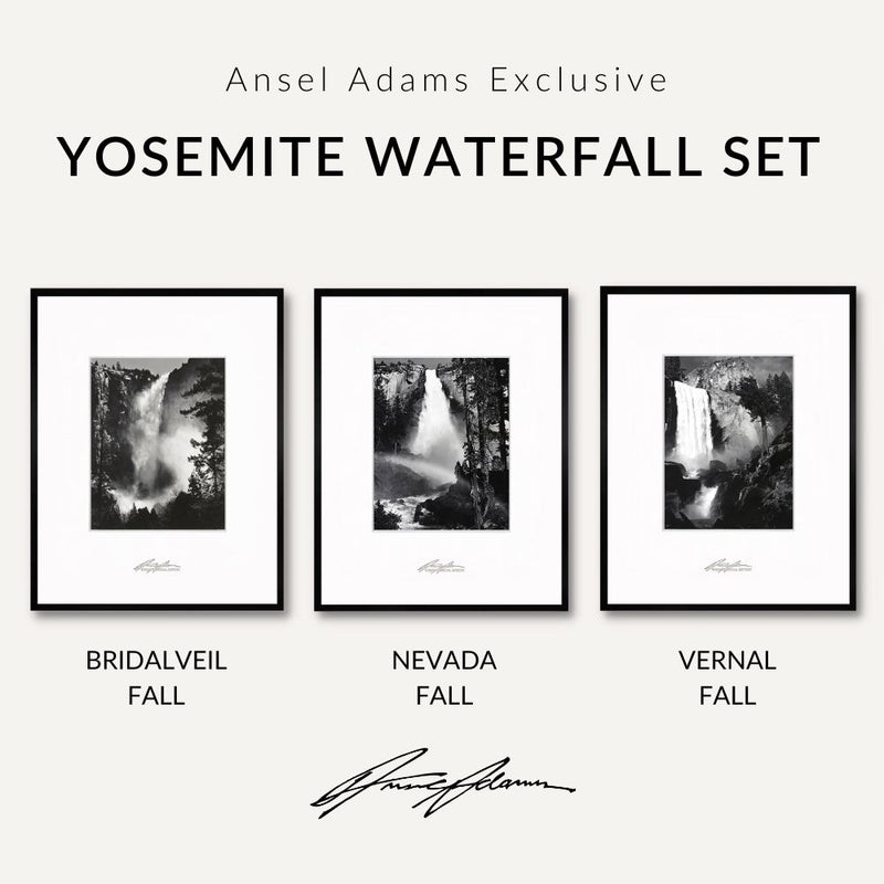 Yosemite Waterfall Set Shop Ansel Adams Framed Standard Set Black Wood 