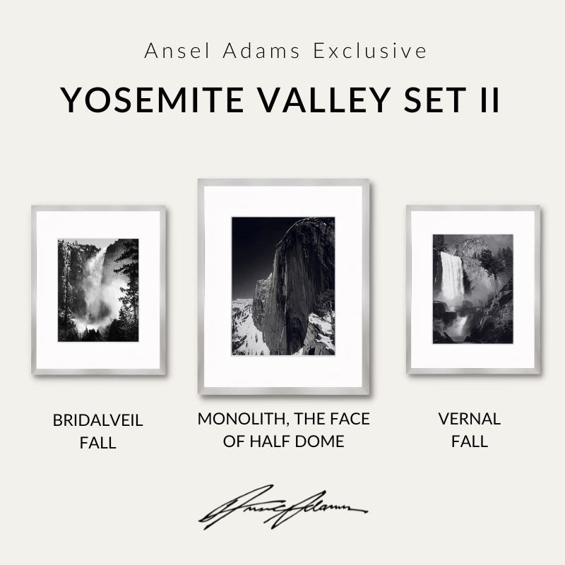 Yosemite Valley Set II Shop Ansel Adams Gallery Standard Framed Set 8x10" 11x14" 8x10" German Silver Metal