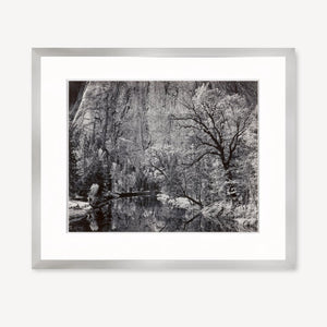 Merced River, Cliffs, Autumn Shop_Repro_MR Ansel Adams Gallery Framed Standard 8x10" German Silver Metal