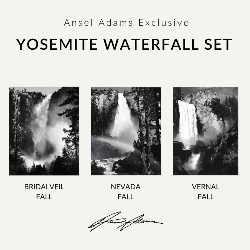 Yosemite Waterfall Set Shop Ansel Adams Unframed Set No Color 