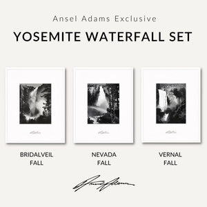 Yosemite Waterfall Set Shop Ansel Adams Framed Standard Set White Wood 