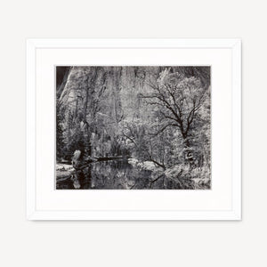 Merced River, Cliffs, Autumn Shop_Repro_MR Ansel Adams Gallery Framed Standard 8x10" White Wood